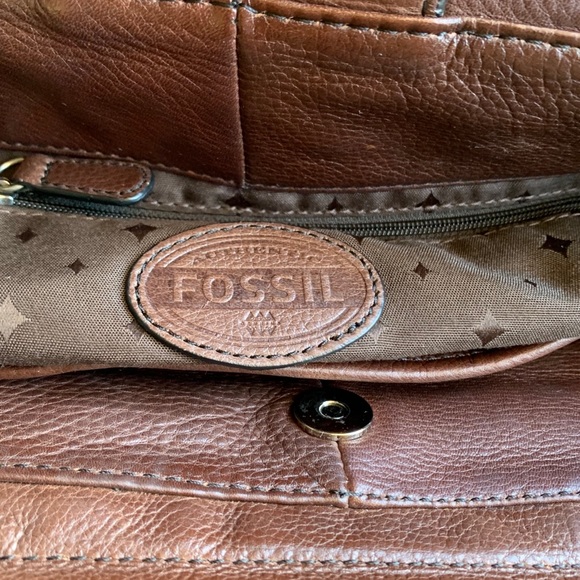 NWOT Fossil Snakeskin Brown Leather Satchel Purse - Picture 8 of 10